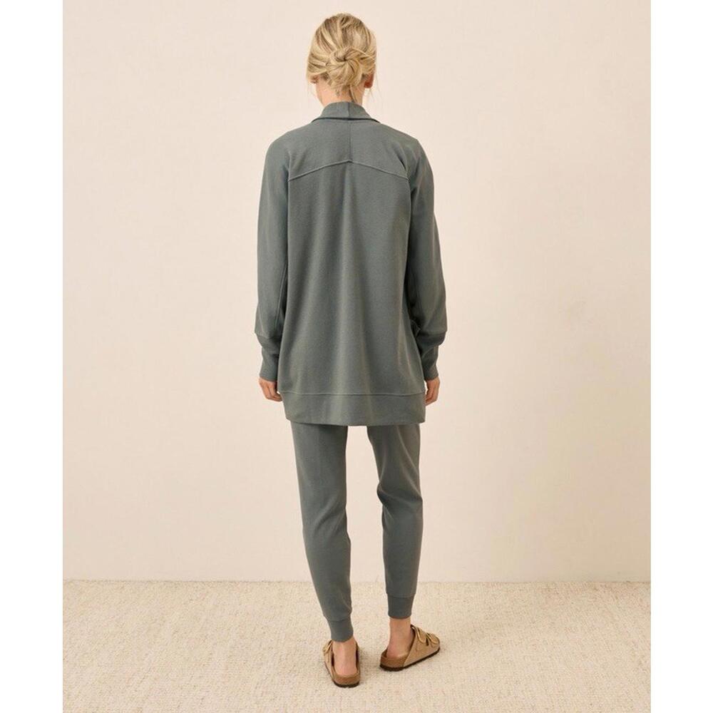 Pact Classic Airplane Set Cardigan + Jogger Castor Green W9ML $168 MSRP L - Picture 2 of 9